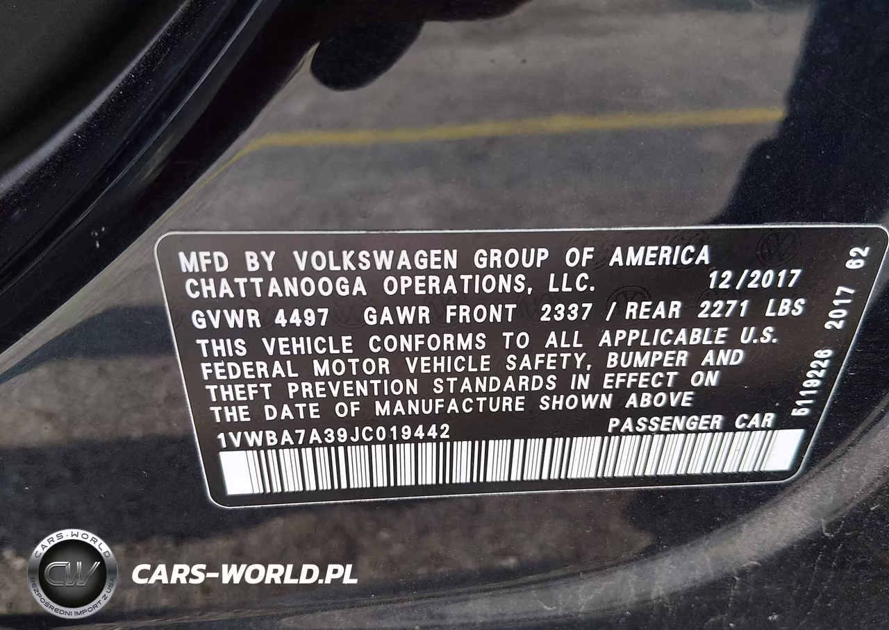 2018 Volkswagen Passat 2.0T Se VIN:1VWBA7A39JC019442 - 9