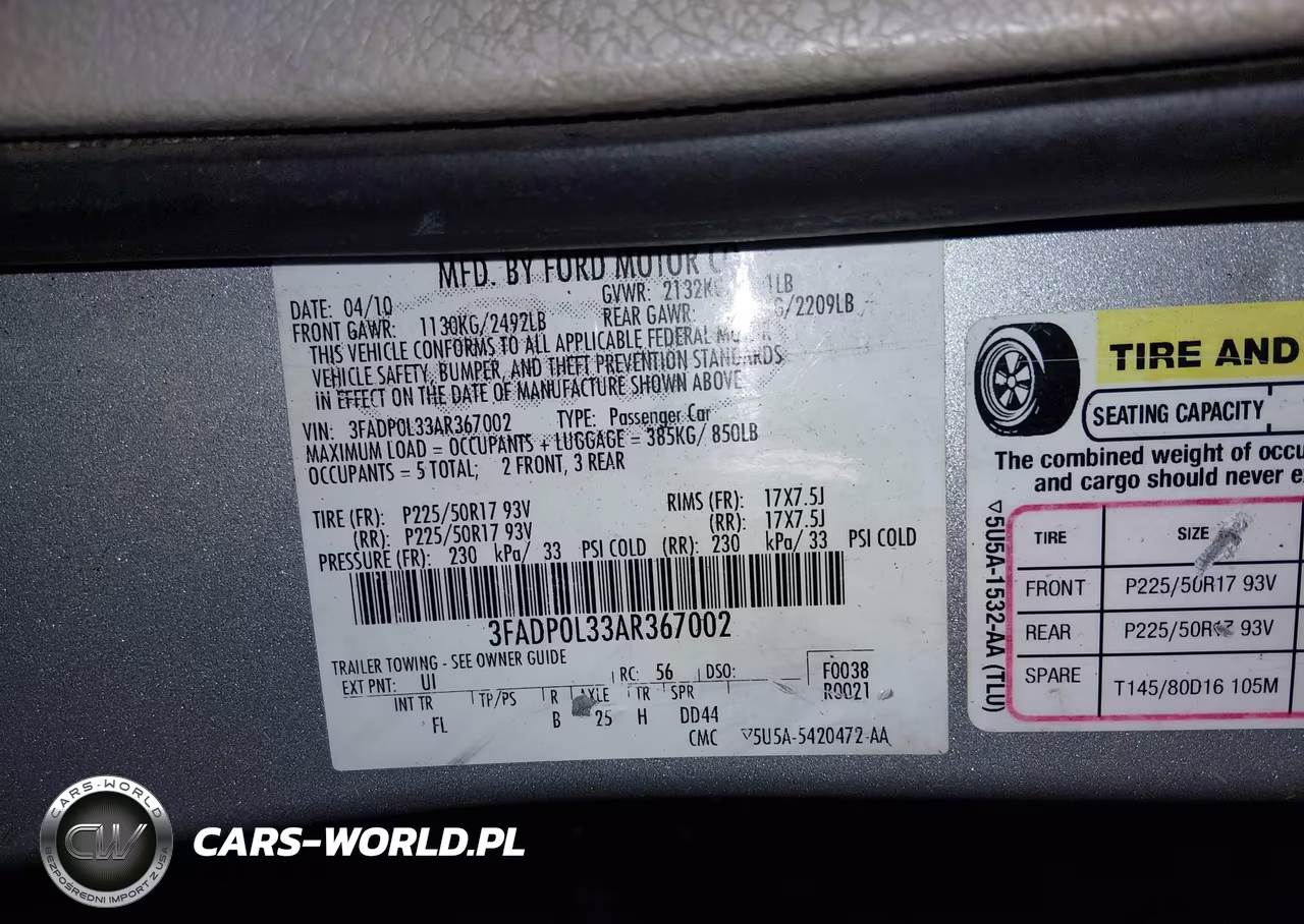2010 Ford Fusion Hybrid VIN:3FADP0L33AR367002 - 9