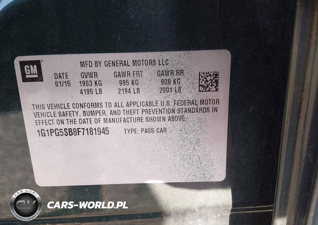 2015 Chevrolet Cruze Ltz VIN:1G1PG5SB8F7181945 - 9