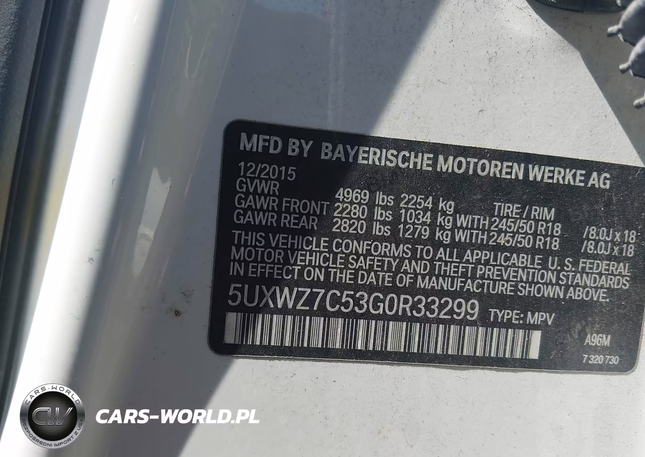 2016 BMW X3 Sdrive28I VIN:5UXWZ7C53G0R33299 - 9