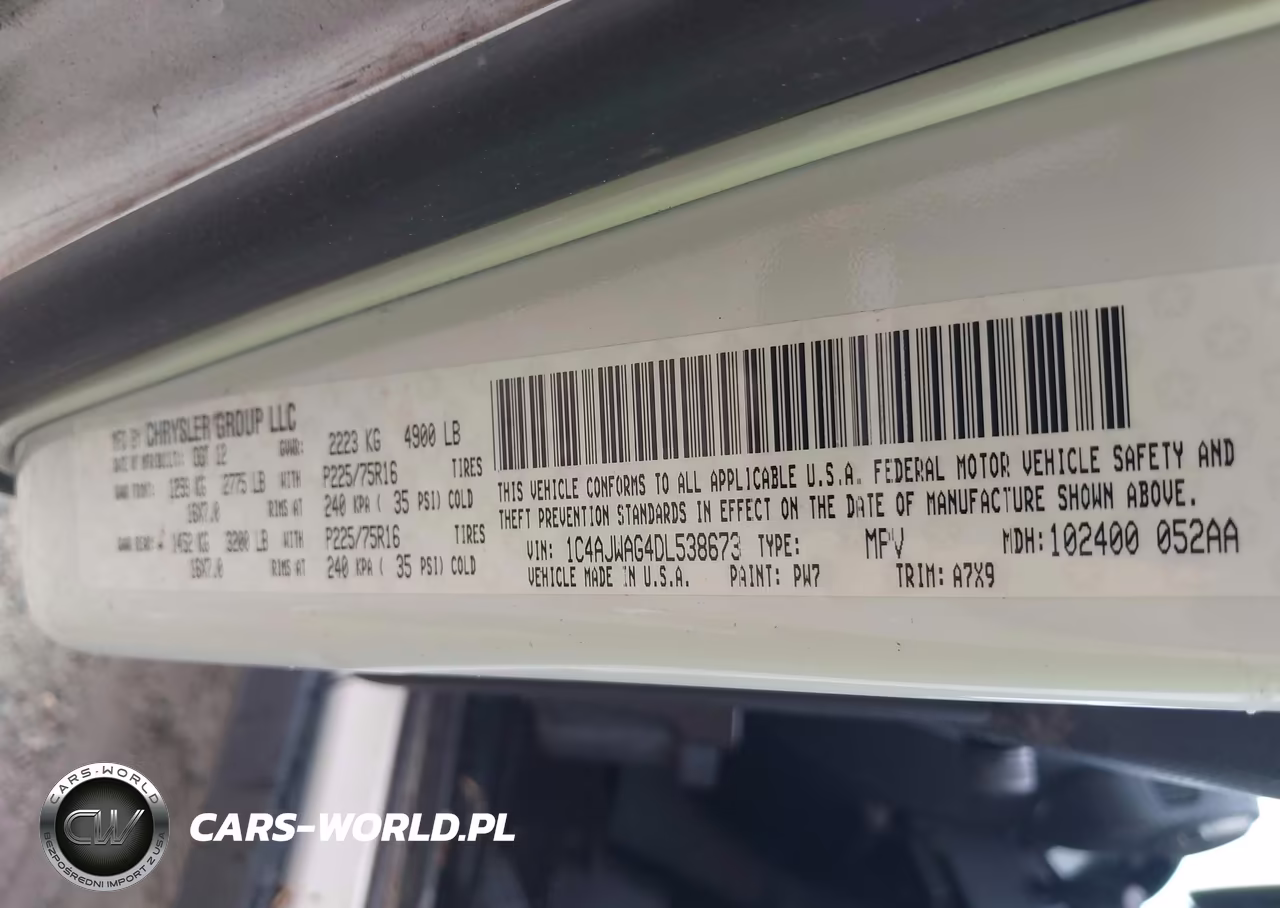 2013 Jeep Wrangler Sport VIN:1C4AJWAG4DL538673 - 9
