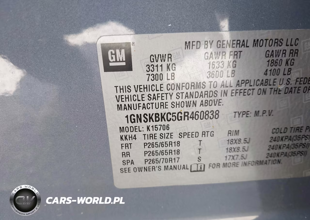 2016 Chevrolet Tahoe Lt VIN:1GNSKBKC5GR460838 - 9