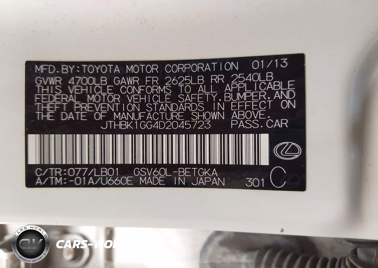 2013 Lexus Es 350 VIN:JTHBK1GG4D2045723 - 9