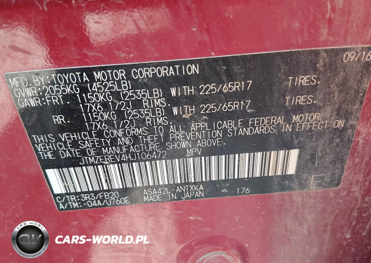 2017 Toyota Rav4 Le VIN:JTMZFREV4HJ106472 - 9
