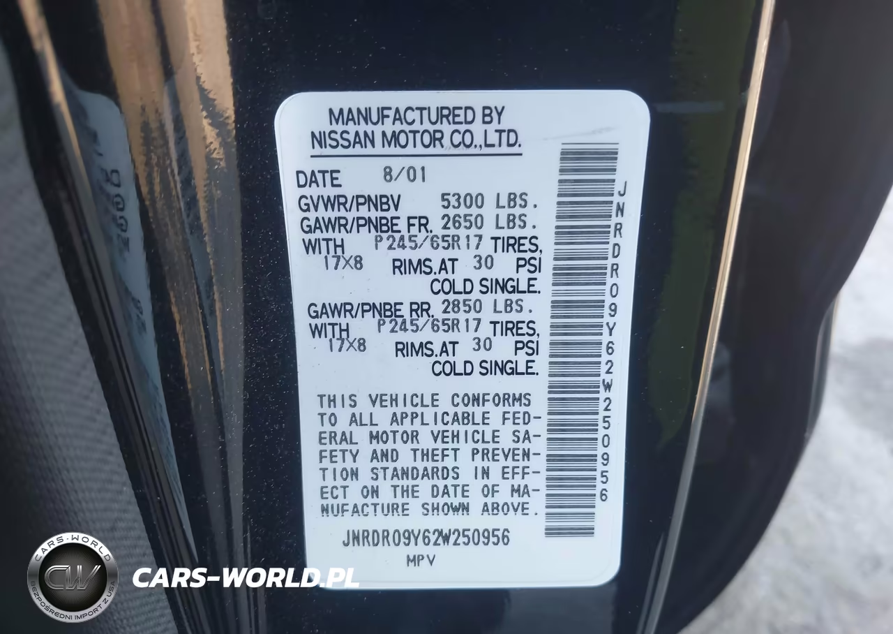 2002 Infiniti Qx4 Luxury VIN:JNRDR09Y62W250956 - 9