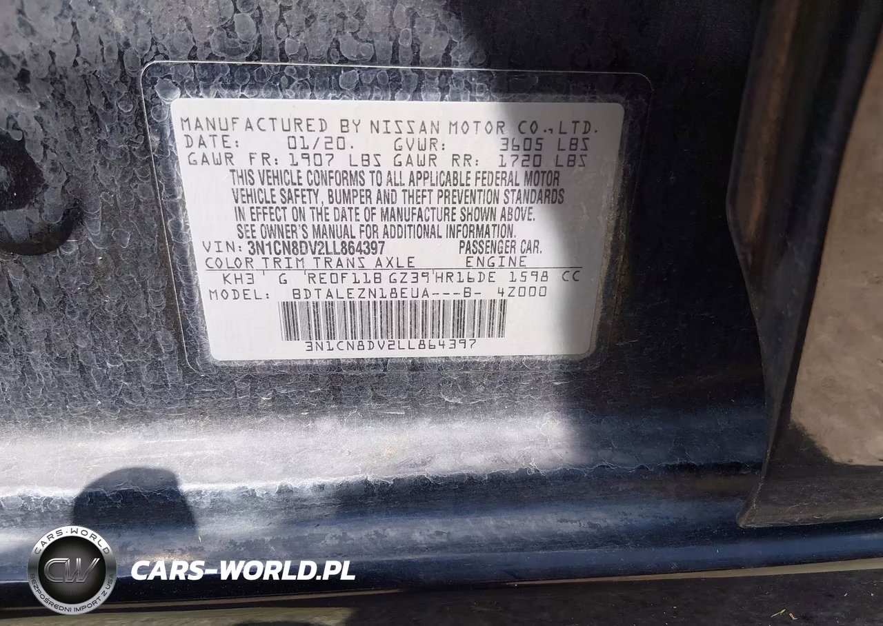 2020 Nissan Versa S Xtronic Cvt VIN:3N1CN8DV2LL864397 - 9