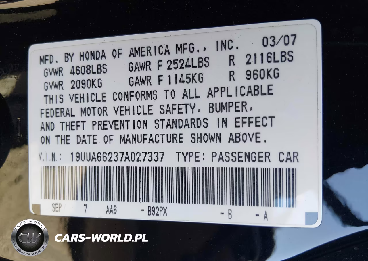2007 Acura Tl 3.2 VIN:19UUA66237A027337 - 9