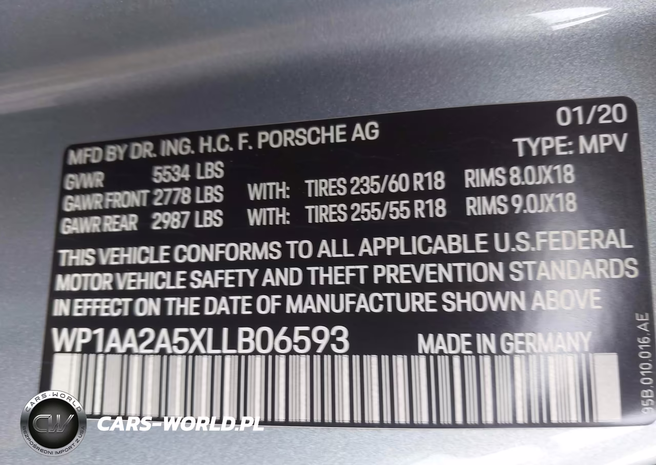 2020 Porsche Macan VIN:WP1AA2A5XLLB06593 - 9