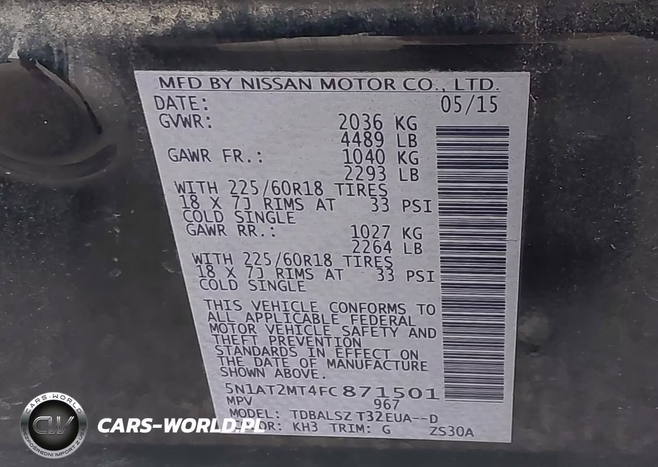 2015 Nissan Rogue Sl VIN:5N1AT2MT4FC871501 - 9