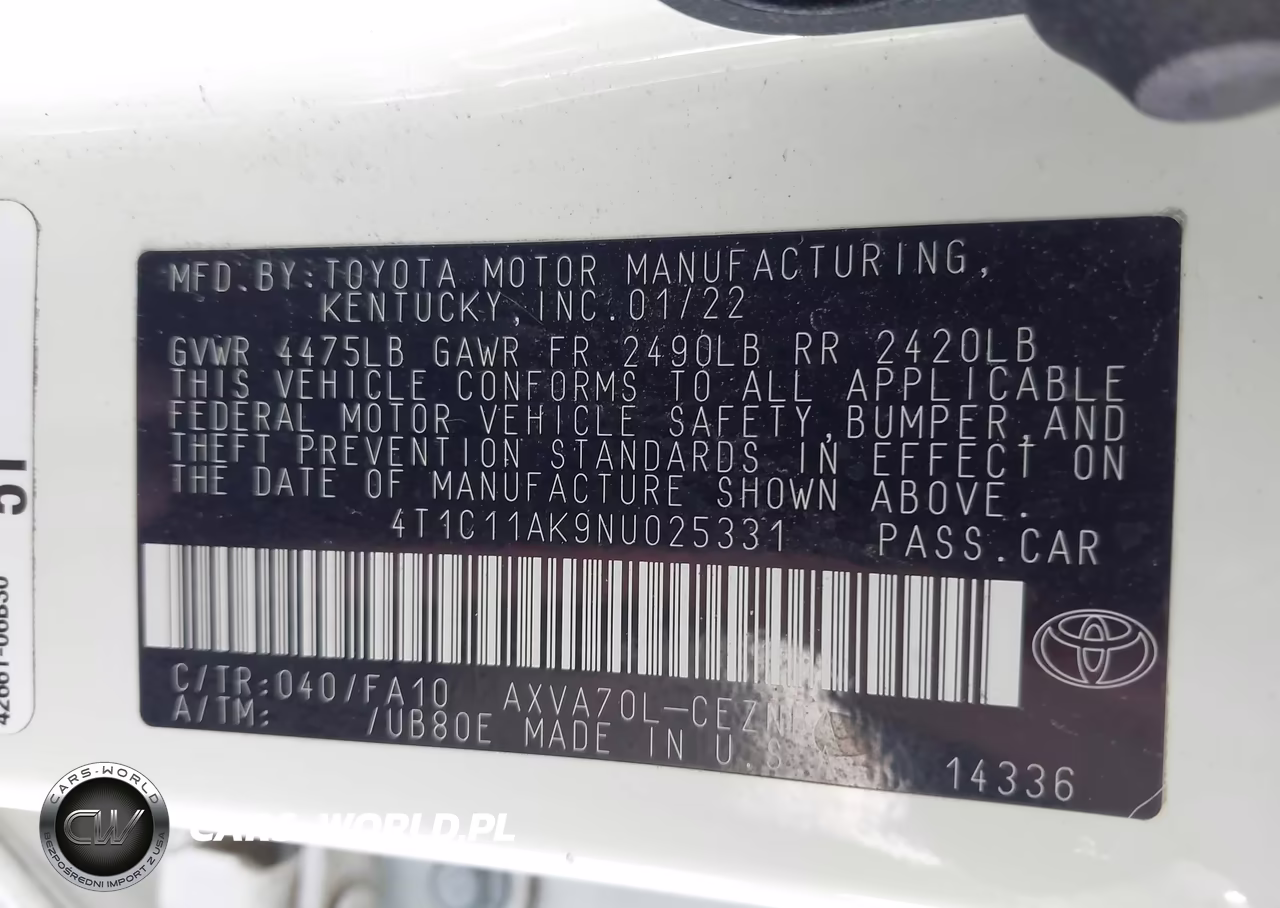 2022 Toyota Camry Le VIN:4T1C11AK9NU025331 - 9