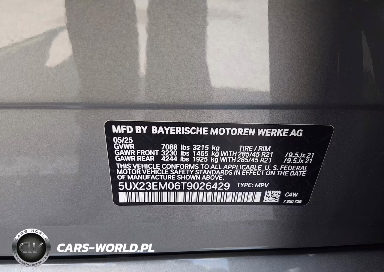2026 BMW X7 xDrive40I VIN:5UX23EM06T9026429 - 9