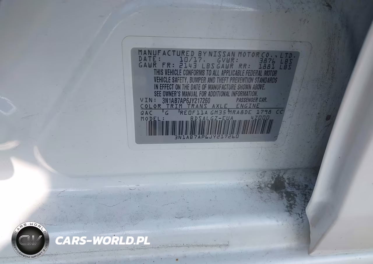2018 Nissan Sentra Sl VIN:3N1AB7AP6JY217260 - 9