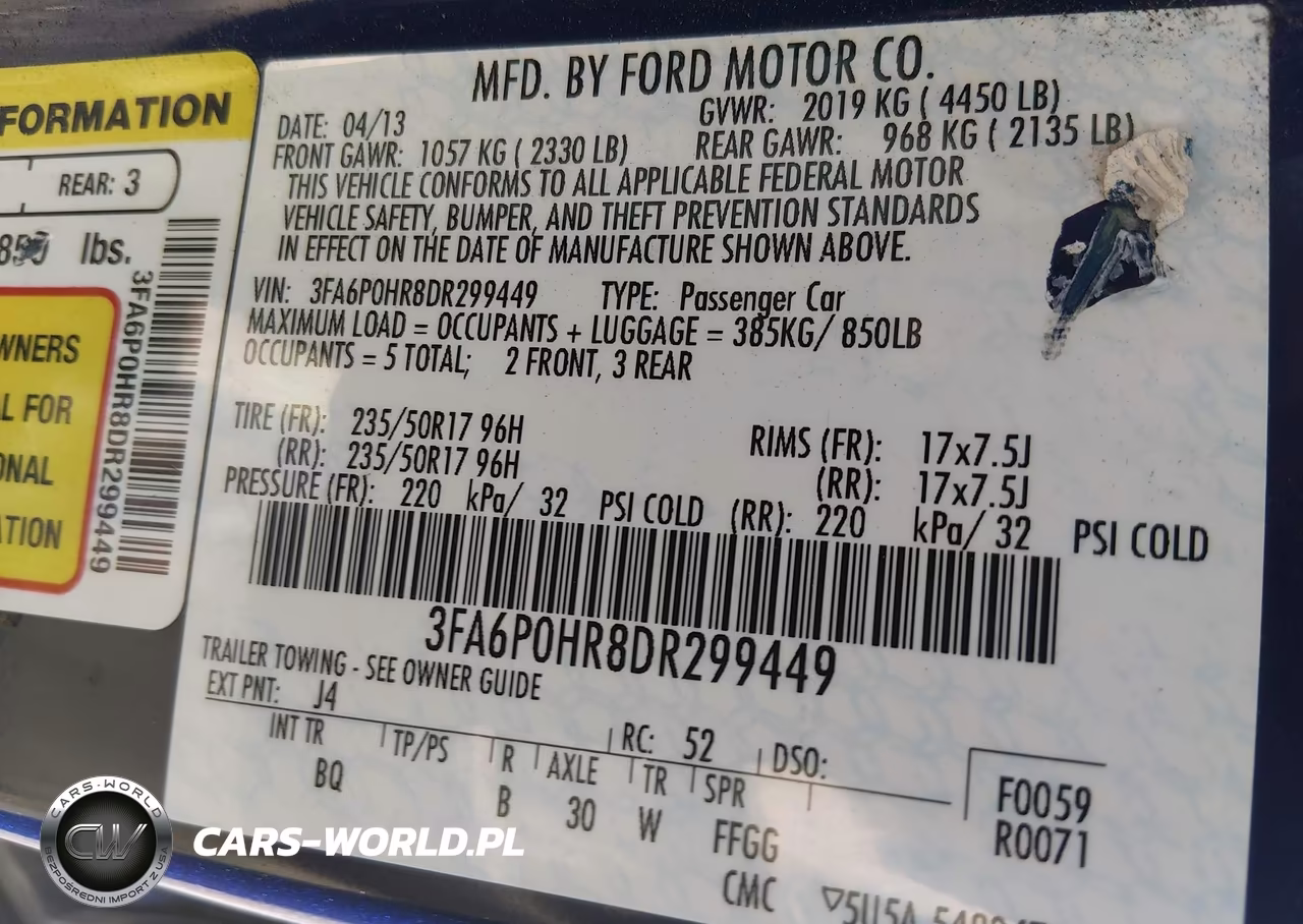 2013 Ford Fusion Se VIN:3FA6P0HR8DR299449 - 9