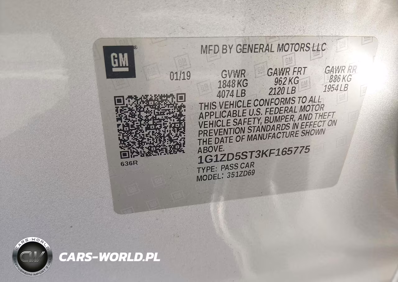 2019 Chevrolet Malibu Lt VIN:1G1ZD5ST3KF165775 - 9