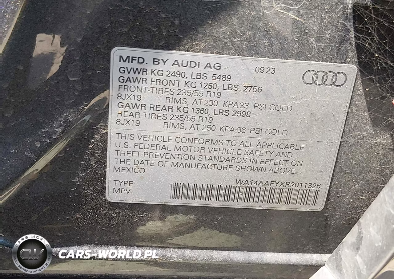 2024 Audi Q5 Sportback Premium 45 Tfsi S Line Quattro S Tronic VIN:WA14AAFYXR2011326 - 9
