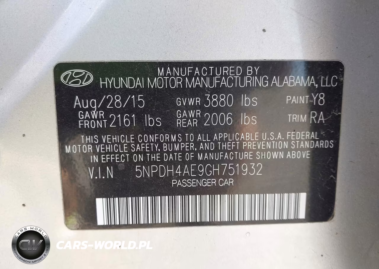 2016 Hyundai Elantra Se VIN:5NPDH4AE9GH751932 - 9