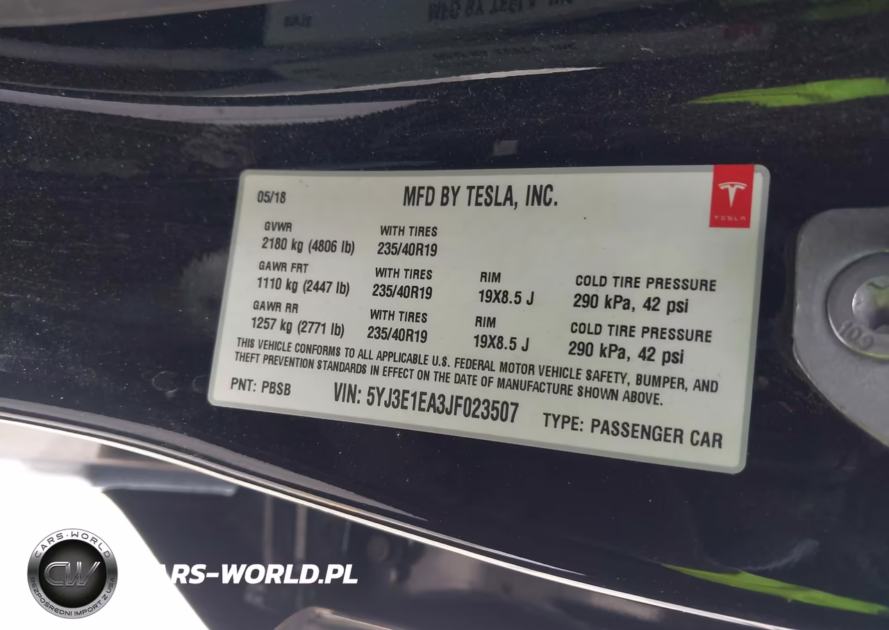 2018 Tesla Model 3 Long Range-Mid Range VIN:5YJ3E1EA3JF023507 - 9