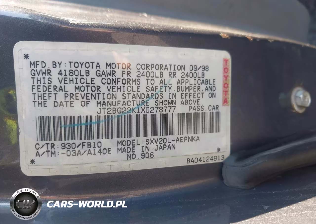 1999 Toyota Camry Le VIN:JT2BG22K1X0278777 - 9