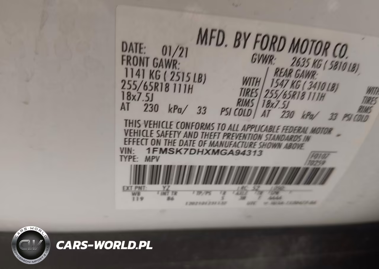 2021 Ford Explorer Xlt VIN:1FMSK7DHXMGA94313 - 9