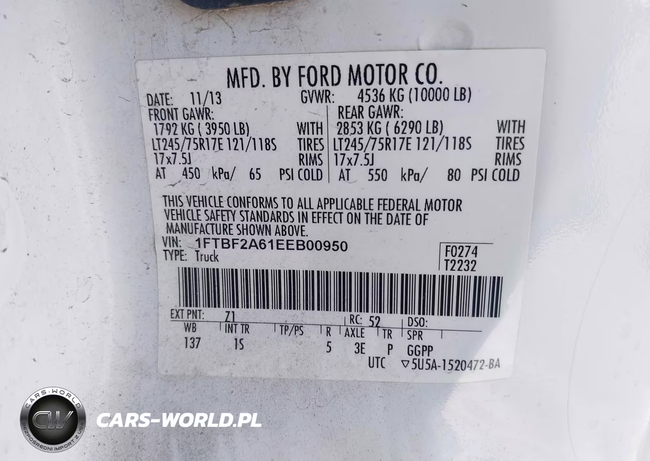 2014 Ford F-250 Xl VIN:1FTBF2A61EEB00950 - 9