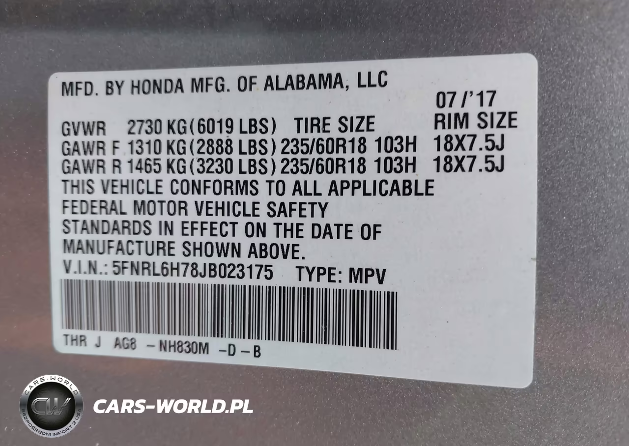 2018 Honda Odyssey Ex-L VIN:5FNRL6H78JB023175 - 9