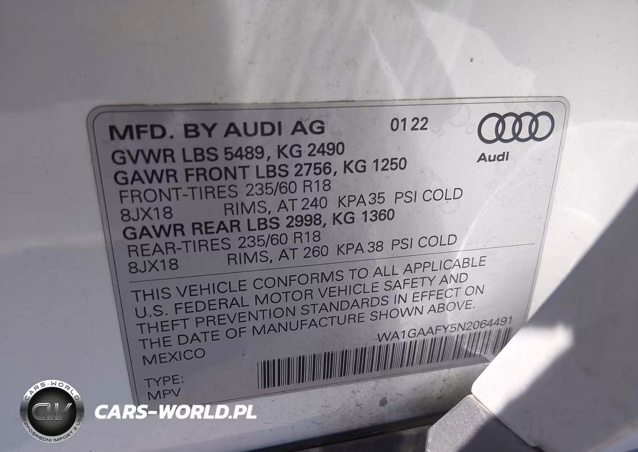 2022 Audi Q5 Premium 45 Tfsi S Line Quattro S Tronic VIN:WA1GAAFY5N2064491 - 9