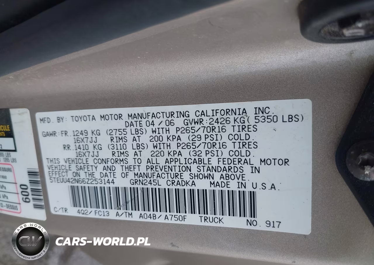 2006 Toyota Tacoma Base V6 VIN:5TEUU42N66Z253144 - 9