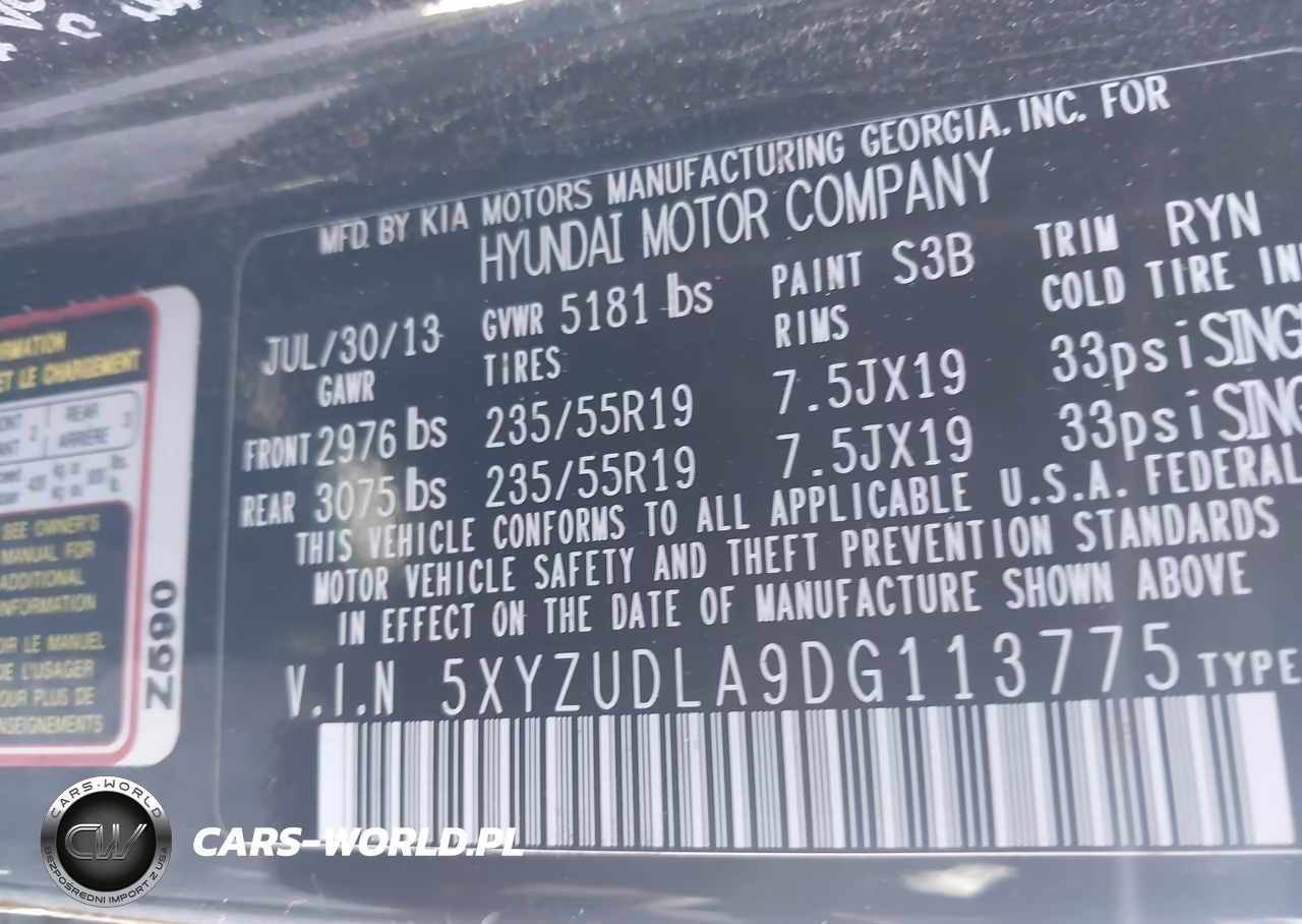 2013 Hyundai Santa Fe Sport 2.0T VIN:5XYZUDLA9DG113775 - 9