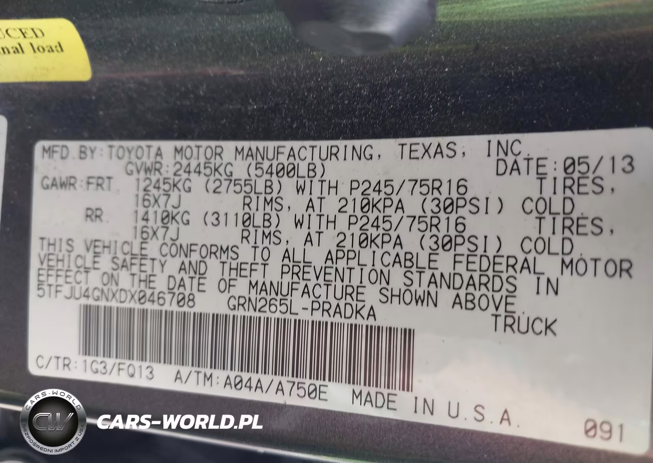 2013 Toyota Tacoma Prerunner V6 VIN:5TFJU4GNXDX046708 - 9