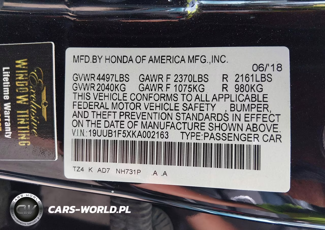 2019 Acura Tlx Technology Pkg VIN:19UUB1F5XKA002163 - 9