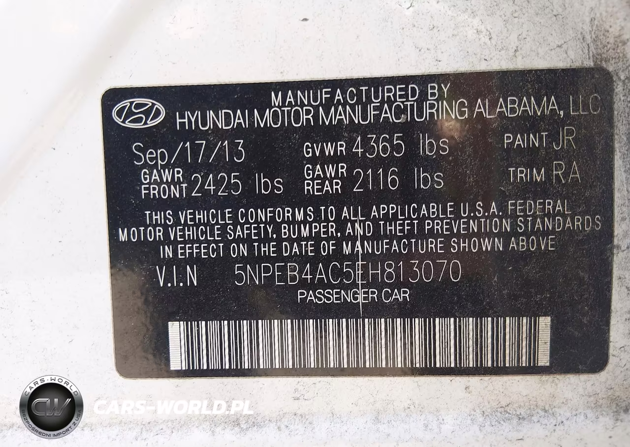 2014 Hyundai Sonata Gls VIN:5NPEB4AC5EH813070 - 9