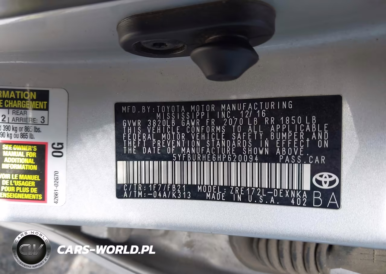 2017 Toyota Corolla Le VIN:5YFBURHE6HP620094 - 9