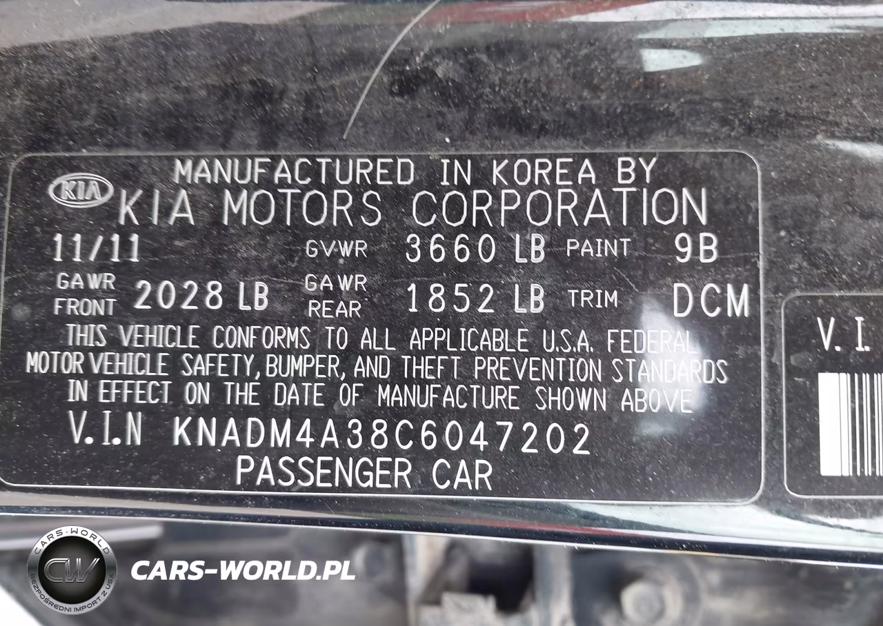 2012 Kia Rio Lx VIN:KNADM4A38C6047202 - 9
