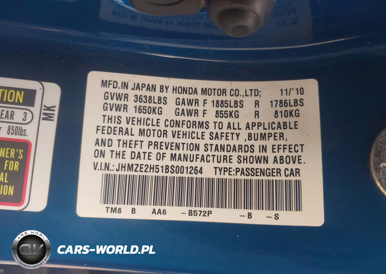 2011 Honda Insight Lx VIN:JHMZE2H51BS001264 - 9