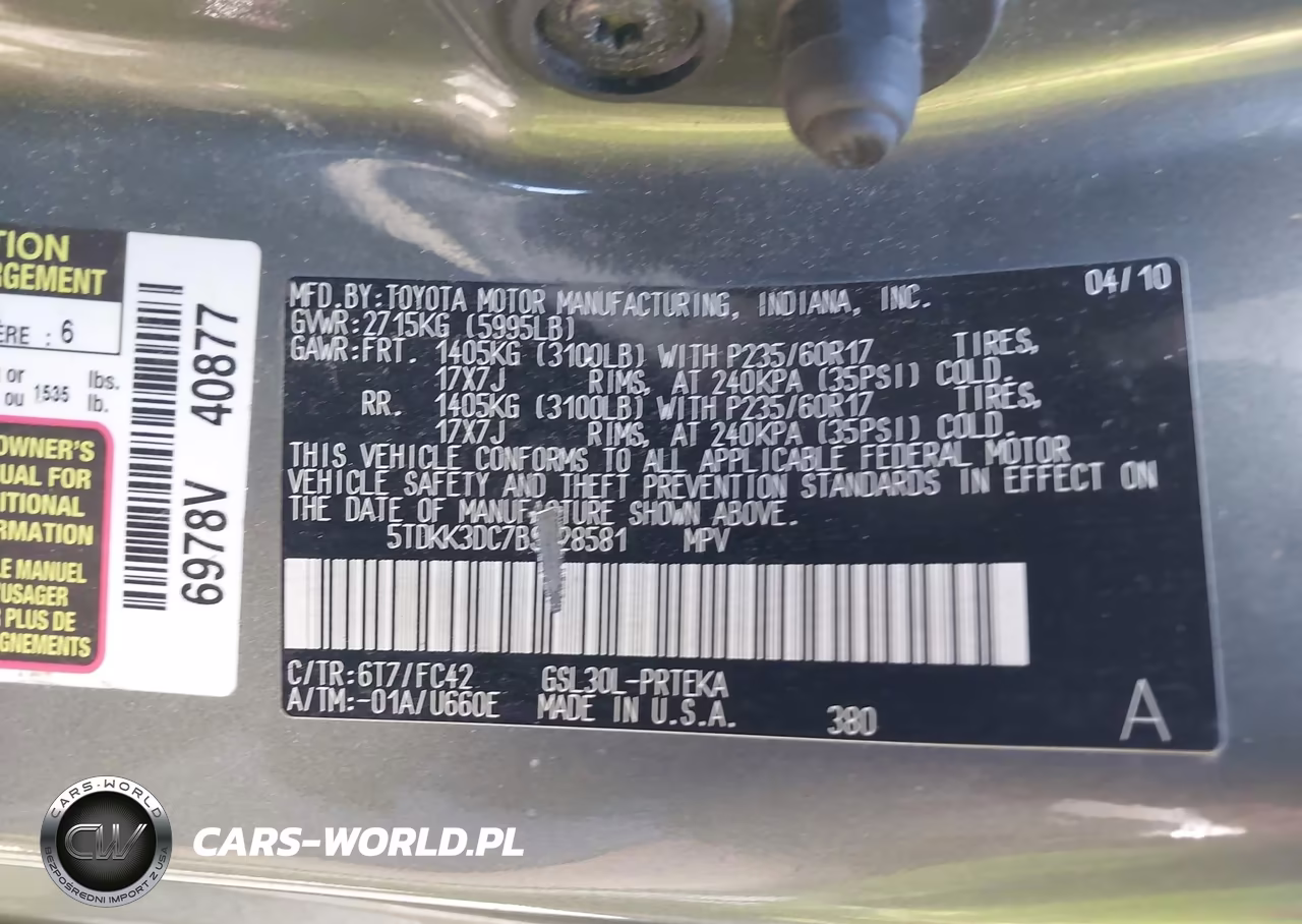 2011 Toyota Sienna Le V6 VIN:5TDKK3DC7BS028581 - 9