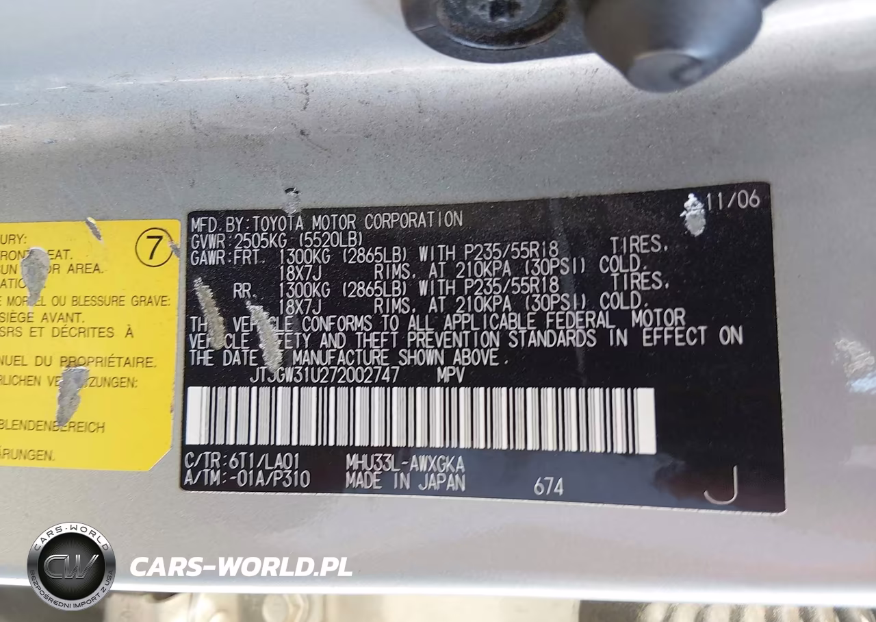 2007 Lexus Rx 400H VIN:JTJGW31U272002747 - 9