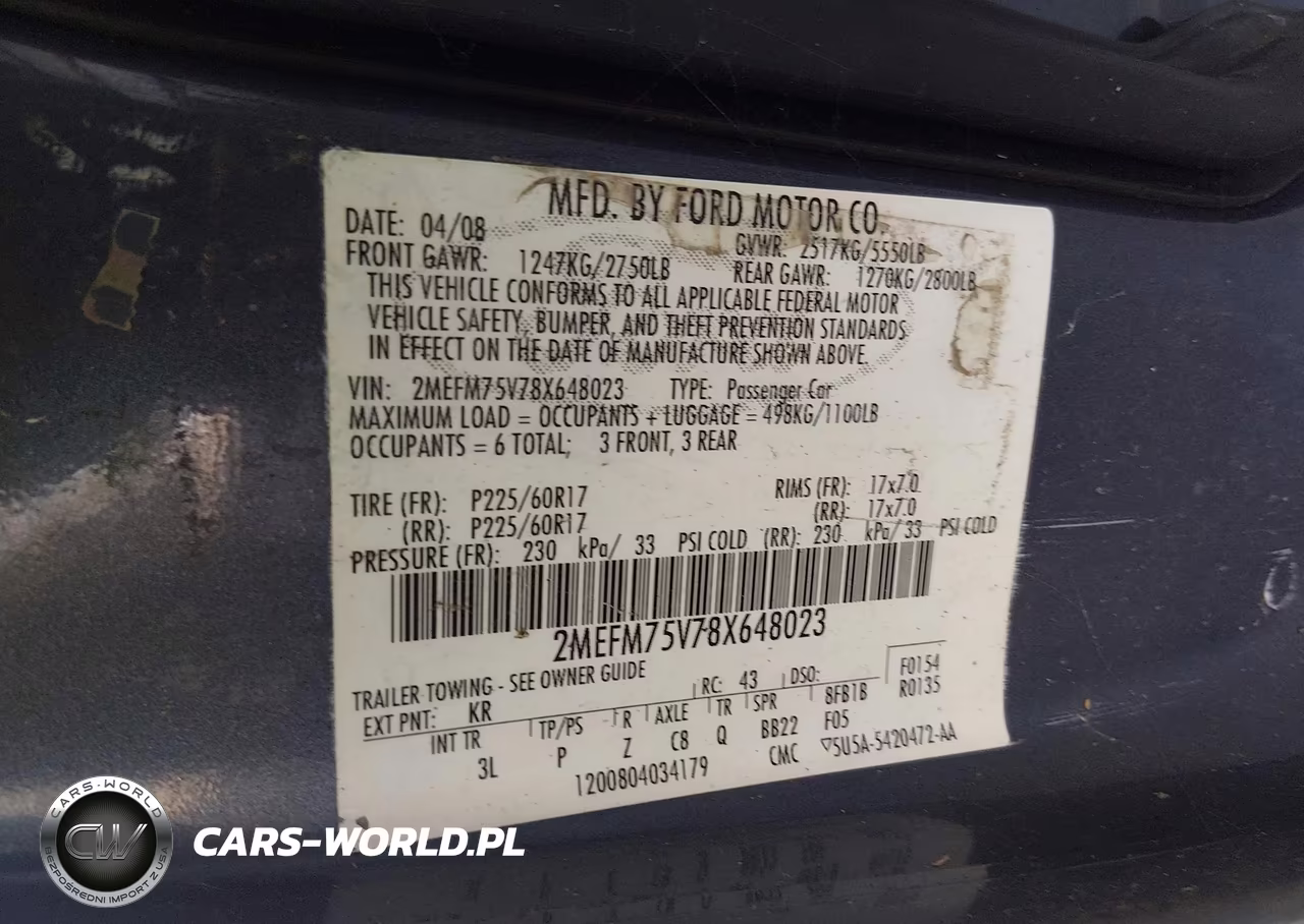 2008 Mercury Grand Marquis Ls VIN:2MEFM75V78X648023 - 9