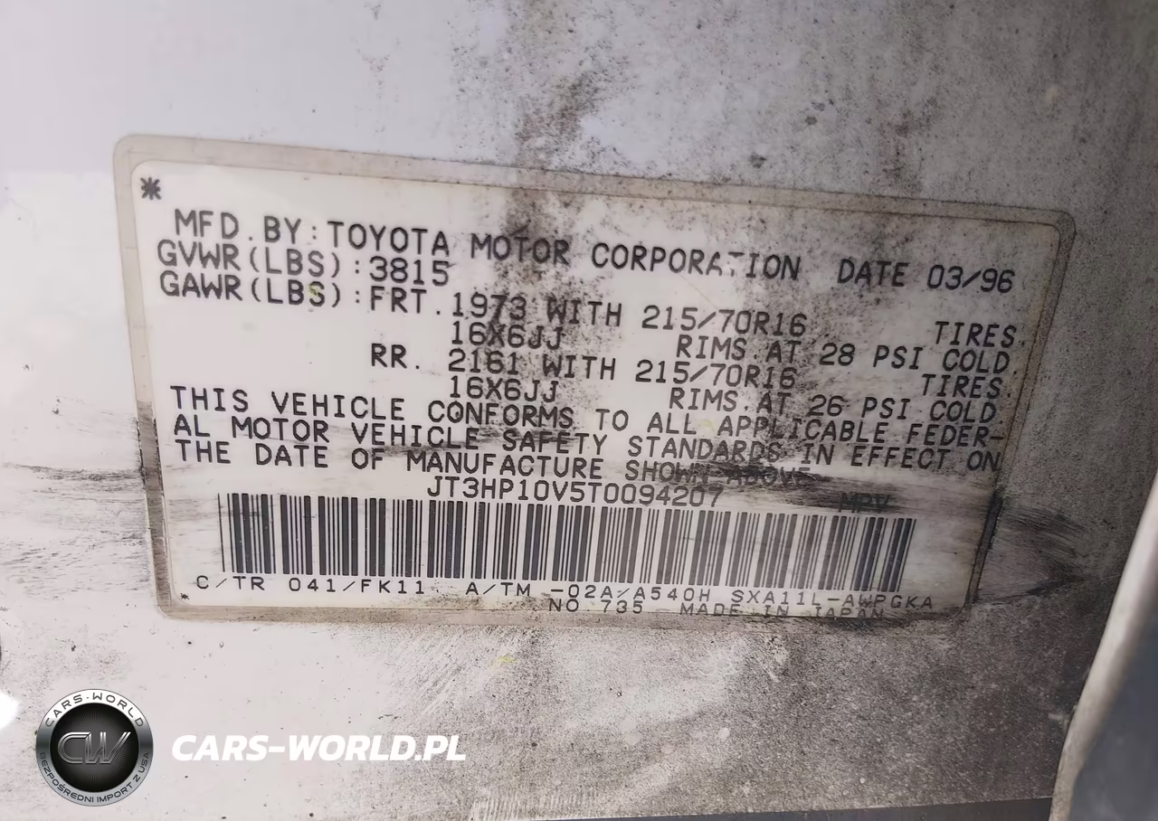 1996 Toyota Rav4 VIN:JT3HP10V5T0094207 - 9