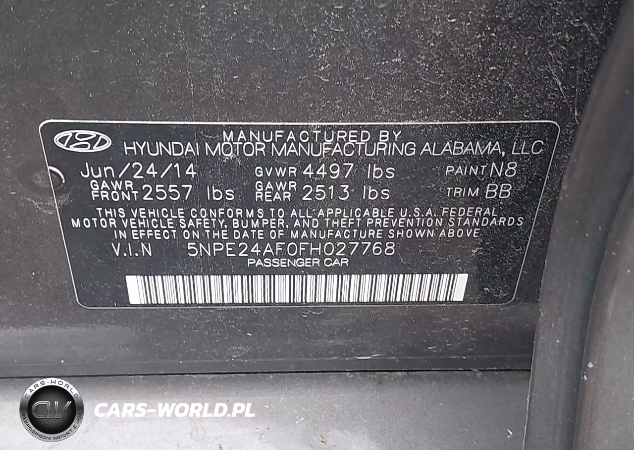 2015 Hyundai Sonata Se VIN:5NPE24AF0FH027768 - 9