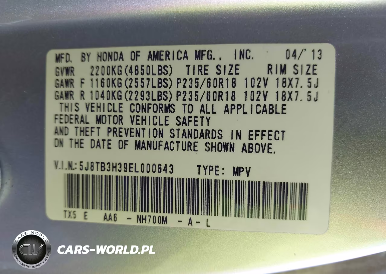 2014 Acura Rdx VIN:5J8TB3H39EL000643 - 9