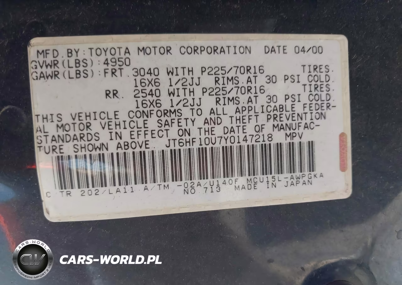2000 Lexus Rx 300 VIN:JT6HF10U7Y0147218 - 9