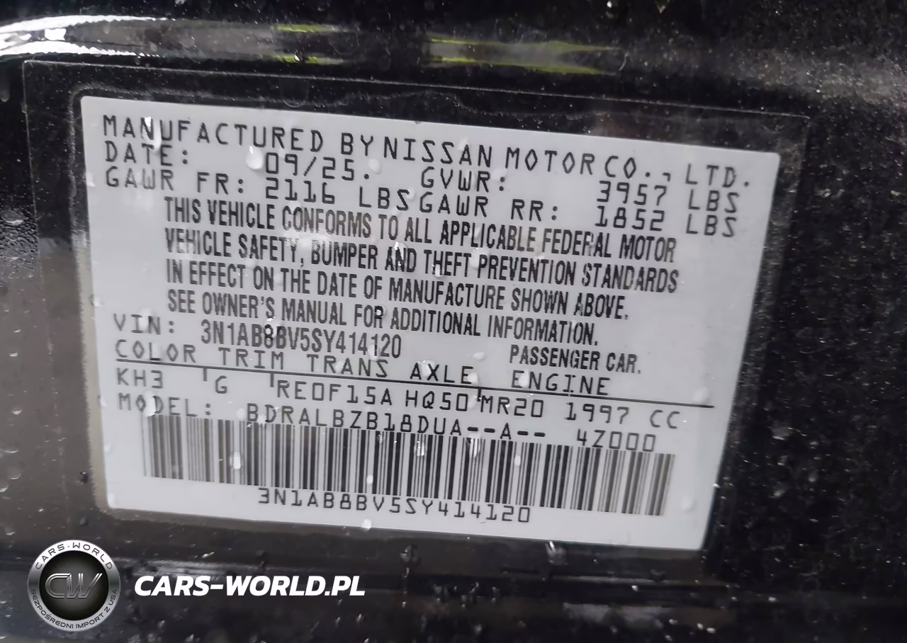 2025 Nissan Sentra S VIN:3N1AB8BV5SY414120 - 9