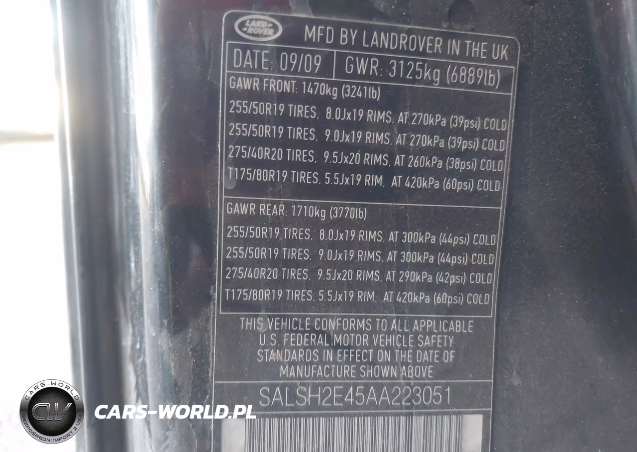 2010 Land Rover Range Rover Sport Supercharged VIN:SALSH2E45AA223051 - 9