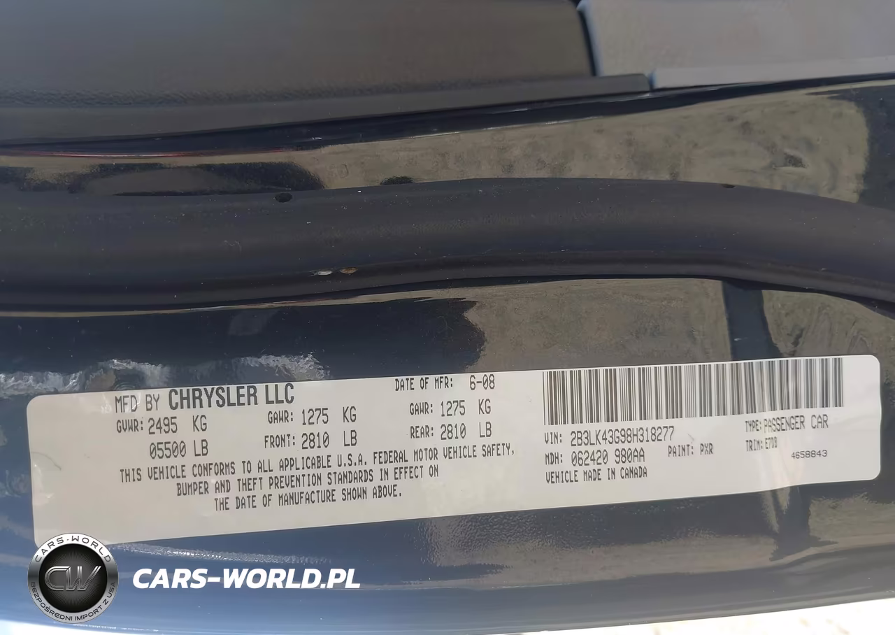 2008 Dodge Charger VIN:2B3LK43G98H318277 - 9