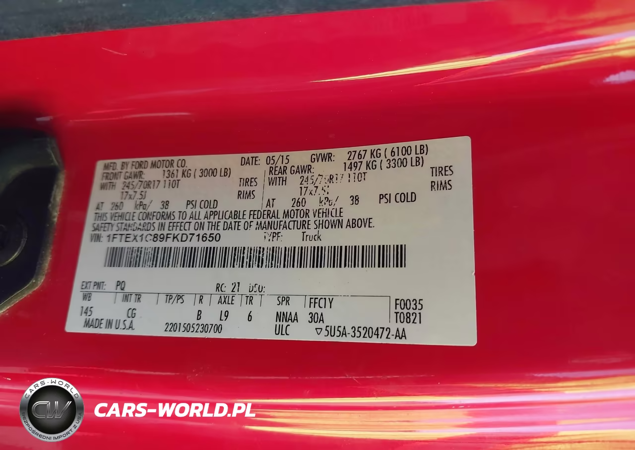 2015 Ford F-150 Xl VIN:1FTEX1C89FKD71650 - 9