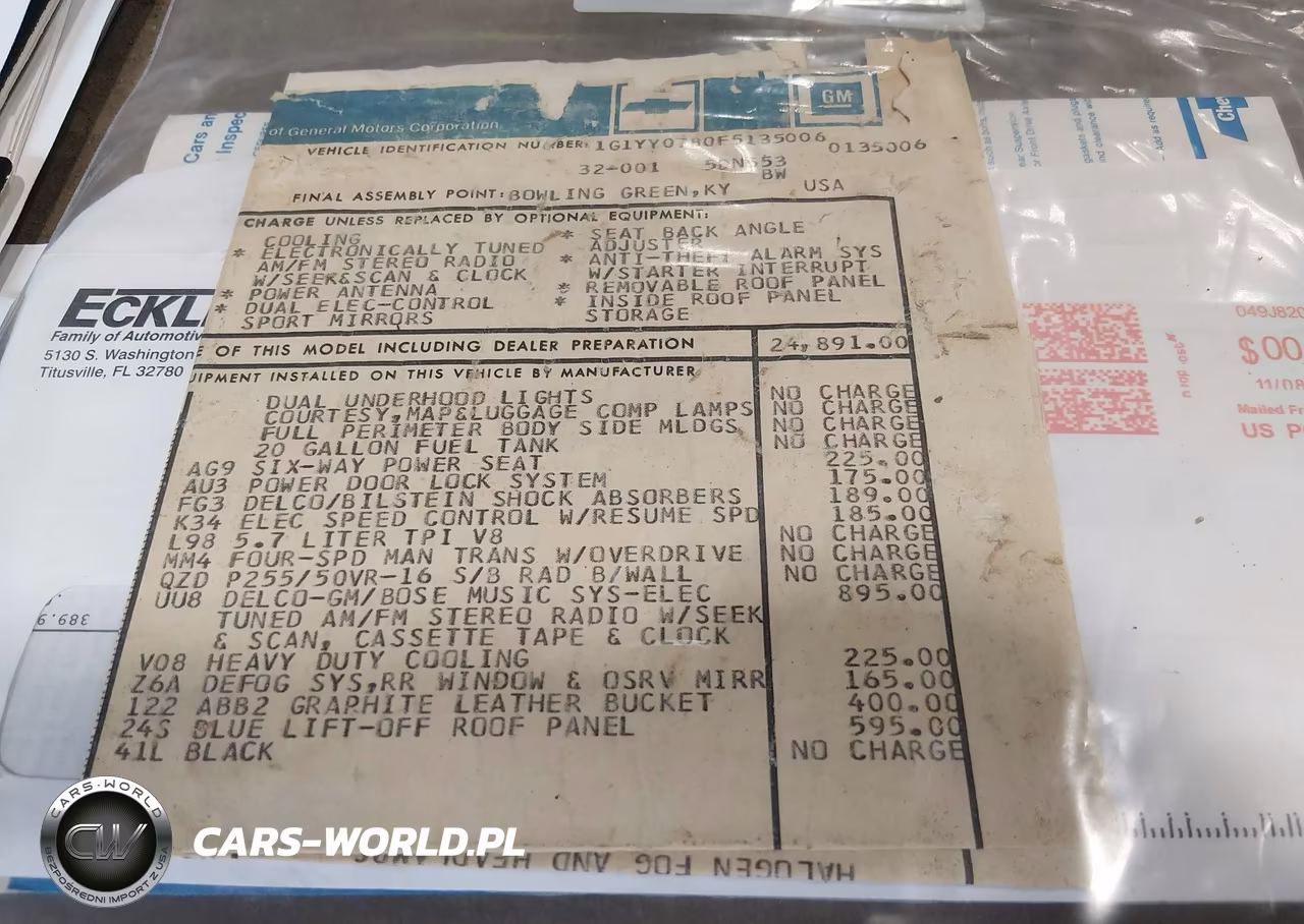 1985 Chevrolet Corvette VIN:1G1YY0780F5135006 - 14