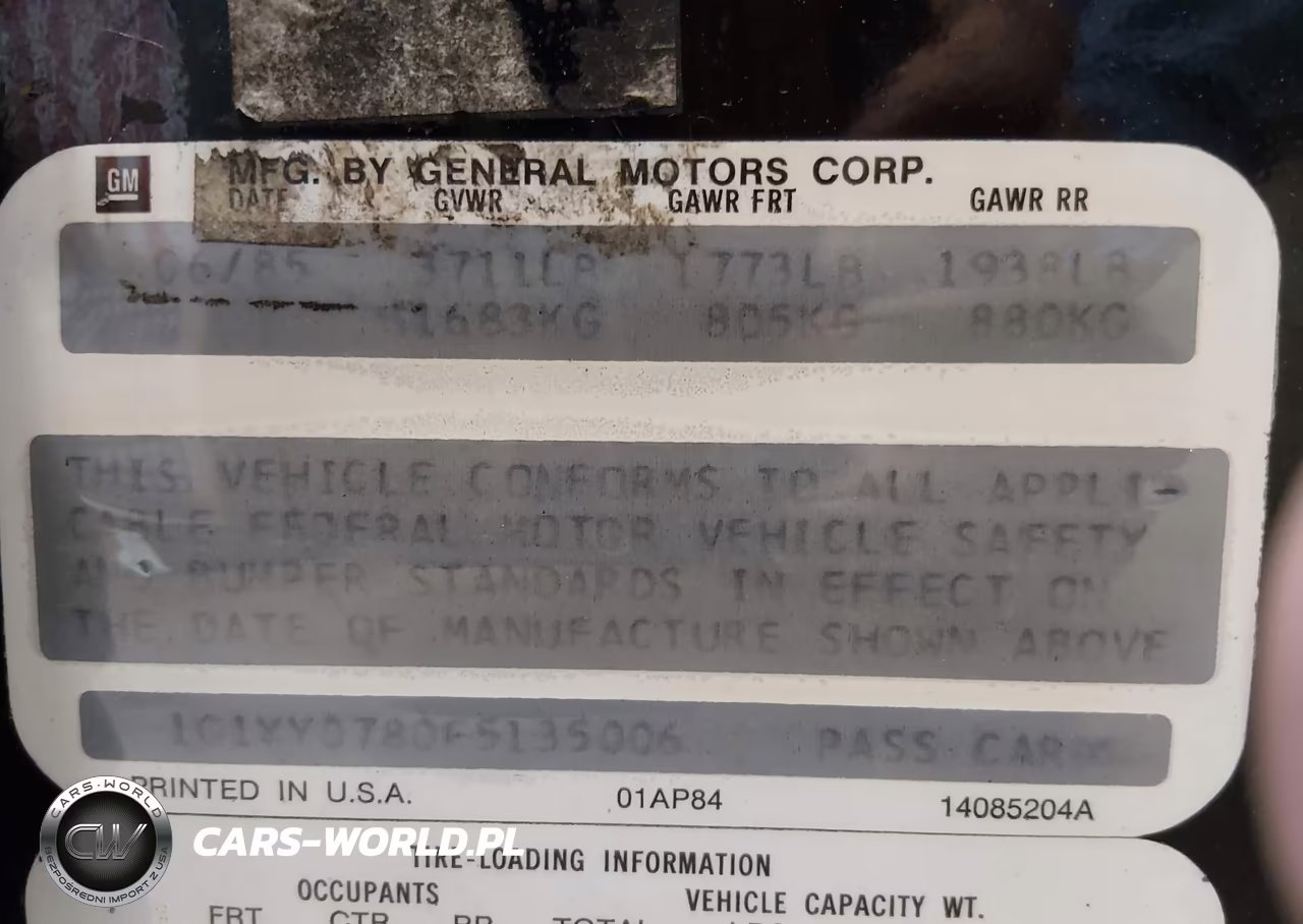 1985 Chevrolet Corvette VIN:1G1YY0780F5135006 - 9