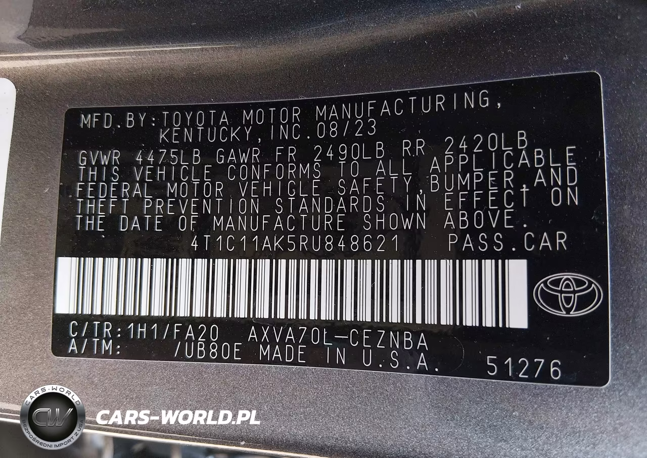 2024 Toyota Camry Le VIN:4T1C11AK5RU848621 - 9