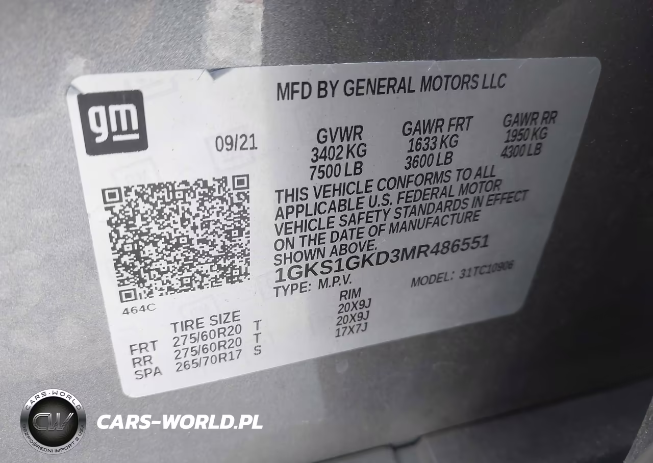 2021 GMC Yukon Xl 2Wd Slt VIN:1GKS1GKD3MR486551 - 9