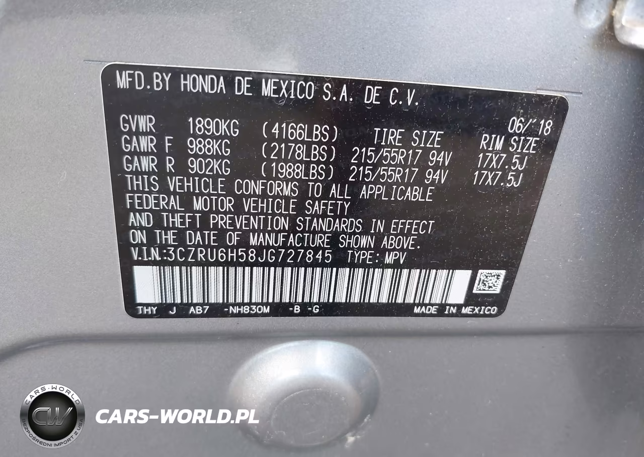 2018 Honda Hr-V Ex VIN:3CZRU6H58JG727845 - 9